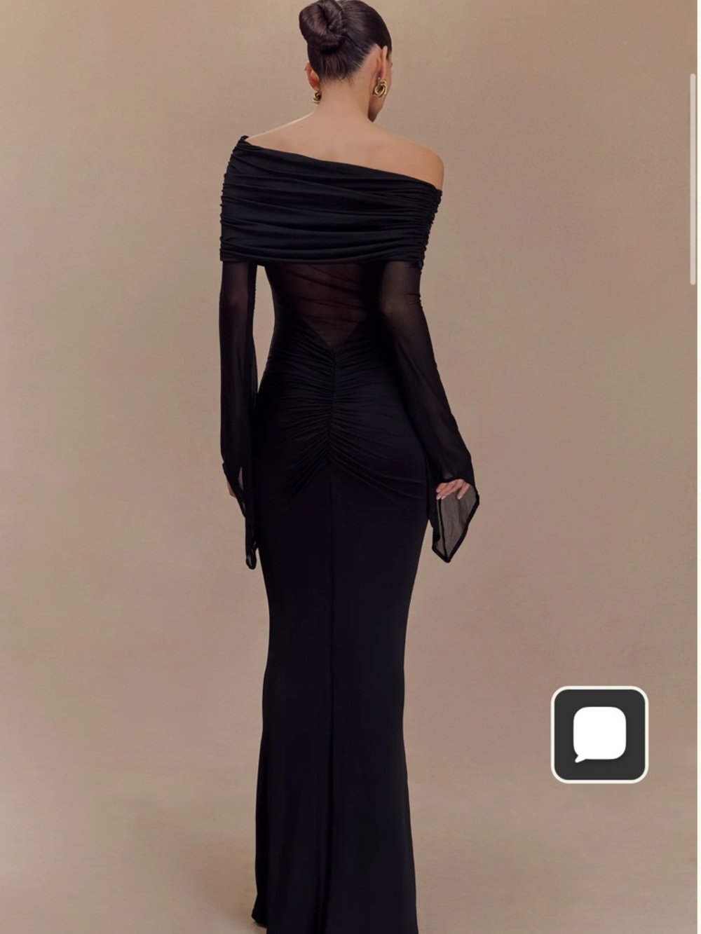 MESHKI Black Off-Shoulder Evening Gown - Picture 2 of 3